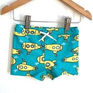 4/$20💥NEW Yellow Submarine Swim Trunks Water Shorts, Great Illustrations, Teal
